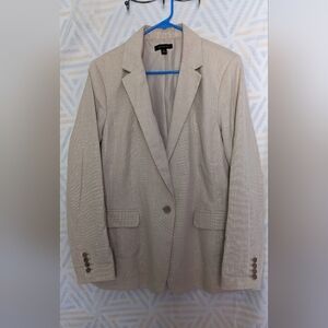 Ann Taylor Linen Cotton Women's  One Button‎ Office Career Blazer Size 18T